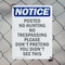 Signmission Posted No Hunting No Trespassing OSHA Notice Sign, Plastic, 7in W x 10in L, 2PK OS-2PACK-NS-P-710-V-17721 - alternate 3